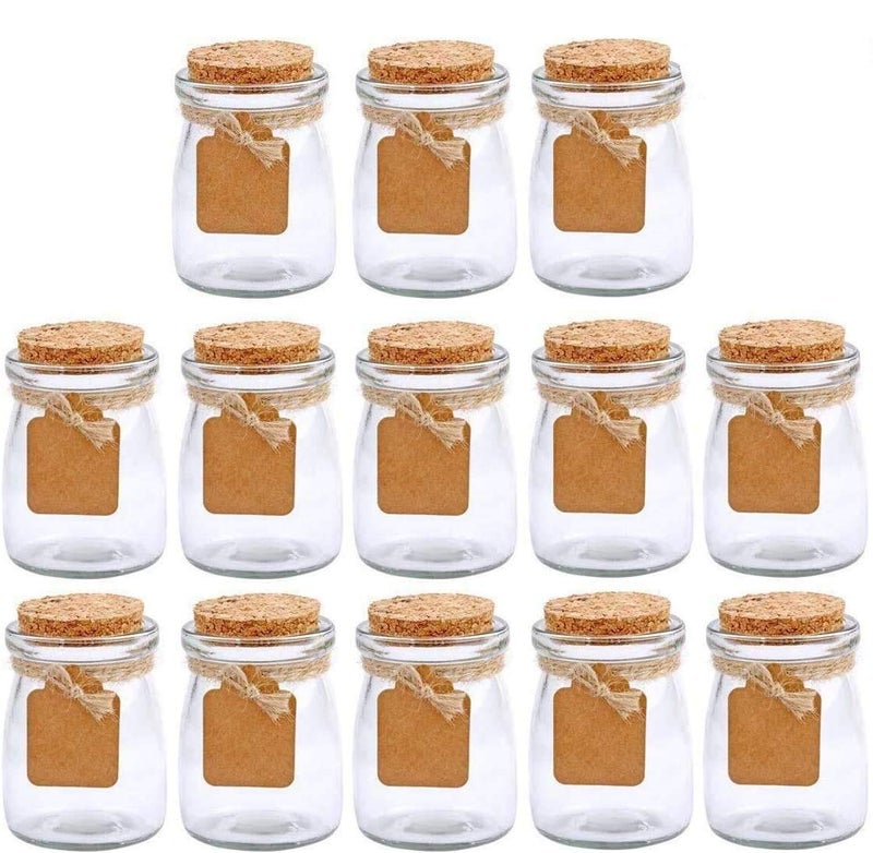 Brajttt 30Pcs Glass Favor Jar With Cork Lidsï¼Œ3.4 oz Small Glass Bottles for Wedding Favor, Party Favor, Gift Jars for Candy, Twine and Labelsï¼ŒMultifunctional,Great Decoration 100 ML - Image 1